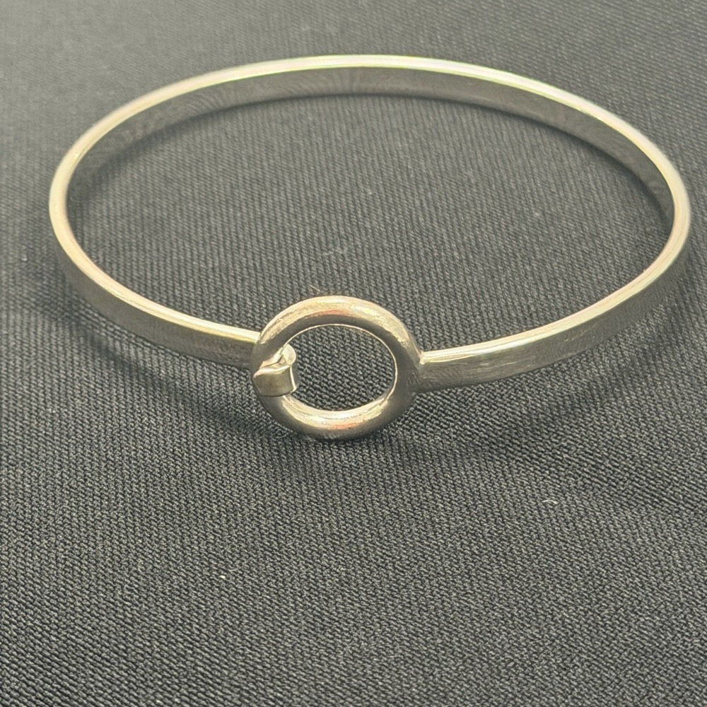 🖤 Vintage European Artisan Sterling Silver Bracelet with Hidden Diamond Accent 💎 - Picture 3 of 11